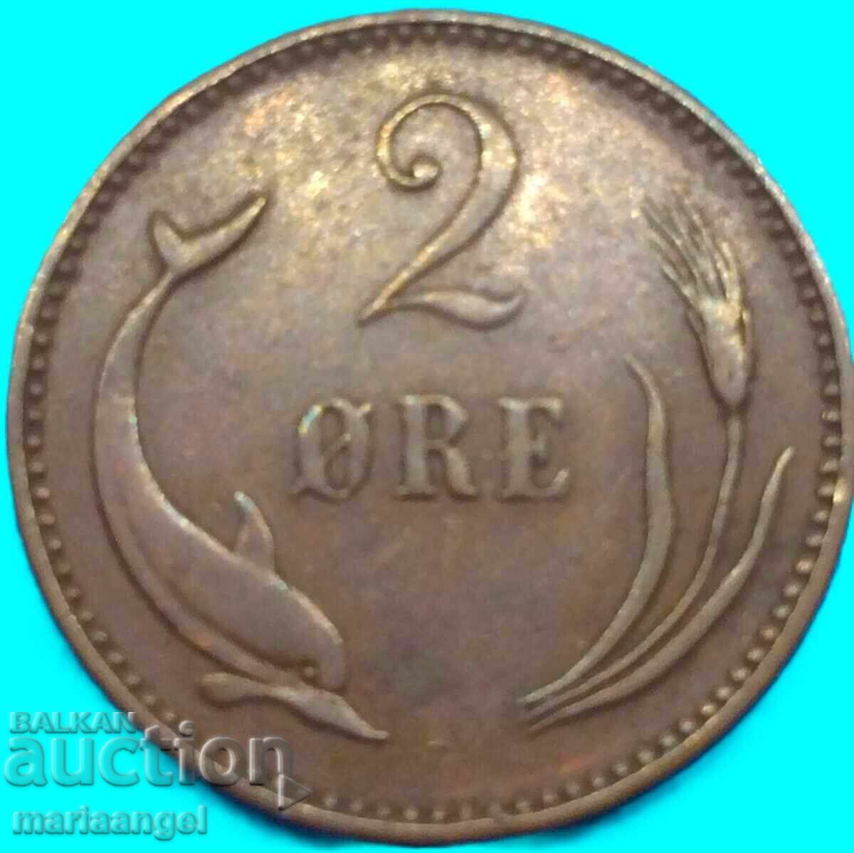 Danemarca 2 øre øre 1899 rar - 7