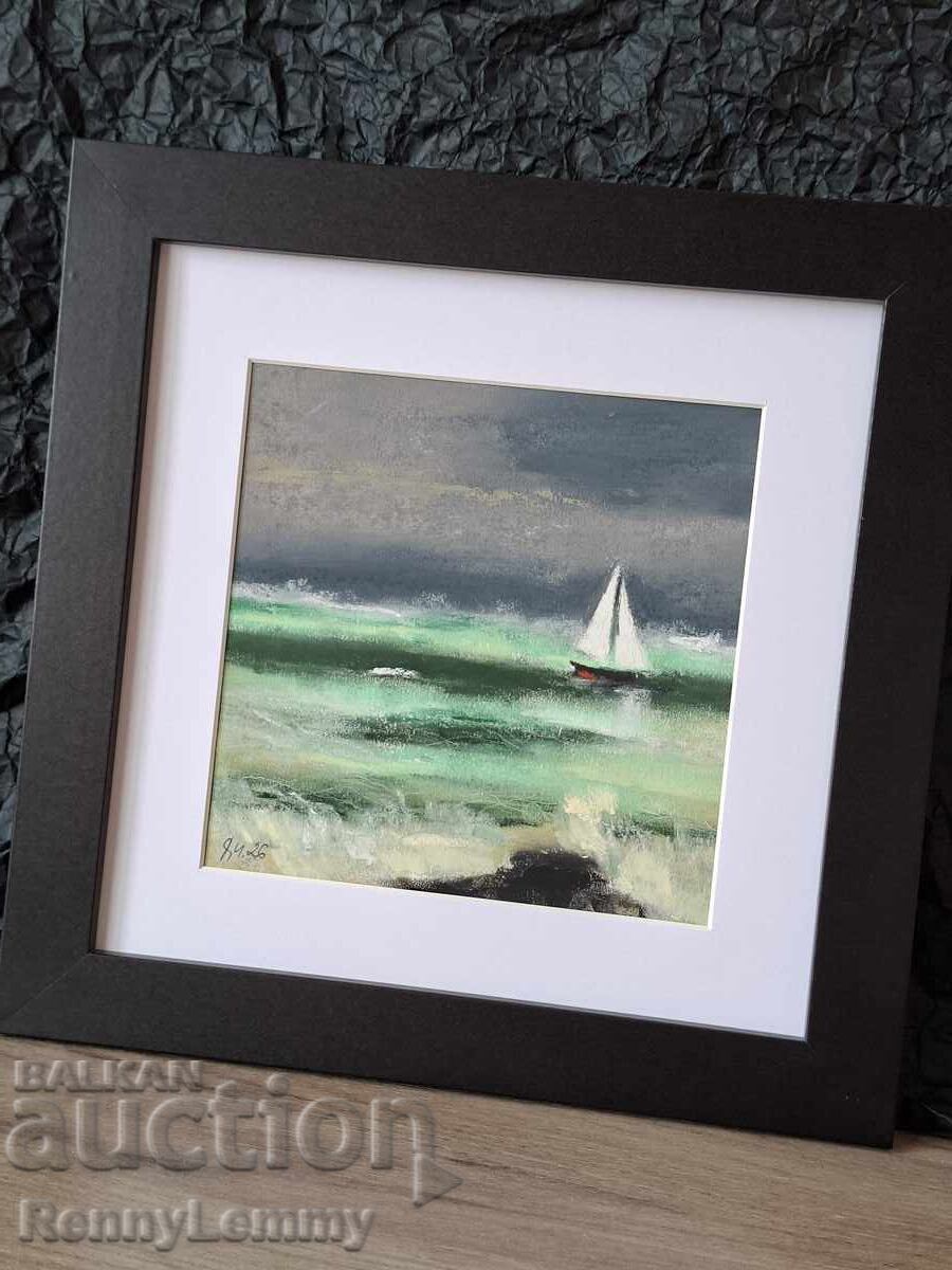 Licitație Înainte de furtună, pictură pastel, original Licitație Înainte de furtună, pictură pastel, original