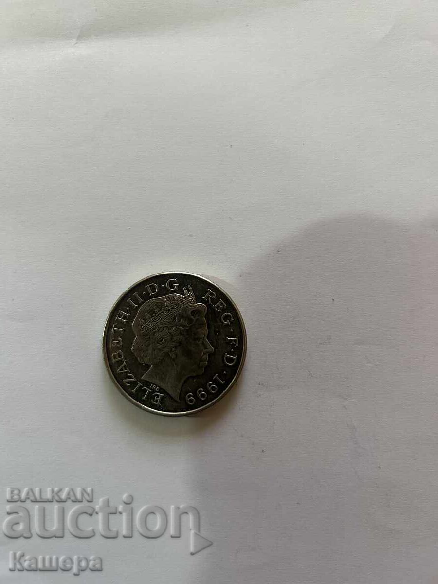 Anglia 5 lire 1999, cupru nichel cu preț € 17.50 | 34.23 BGN