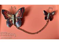 Rară broșă vintage cu fluturi