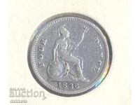 Marea Britanie 4 pence 1936, argint