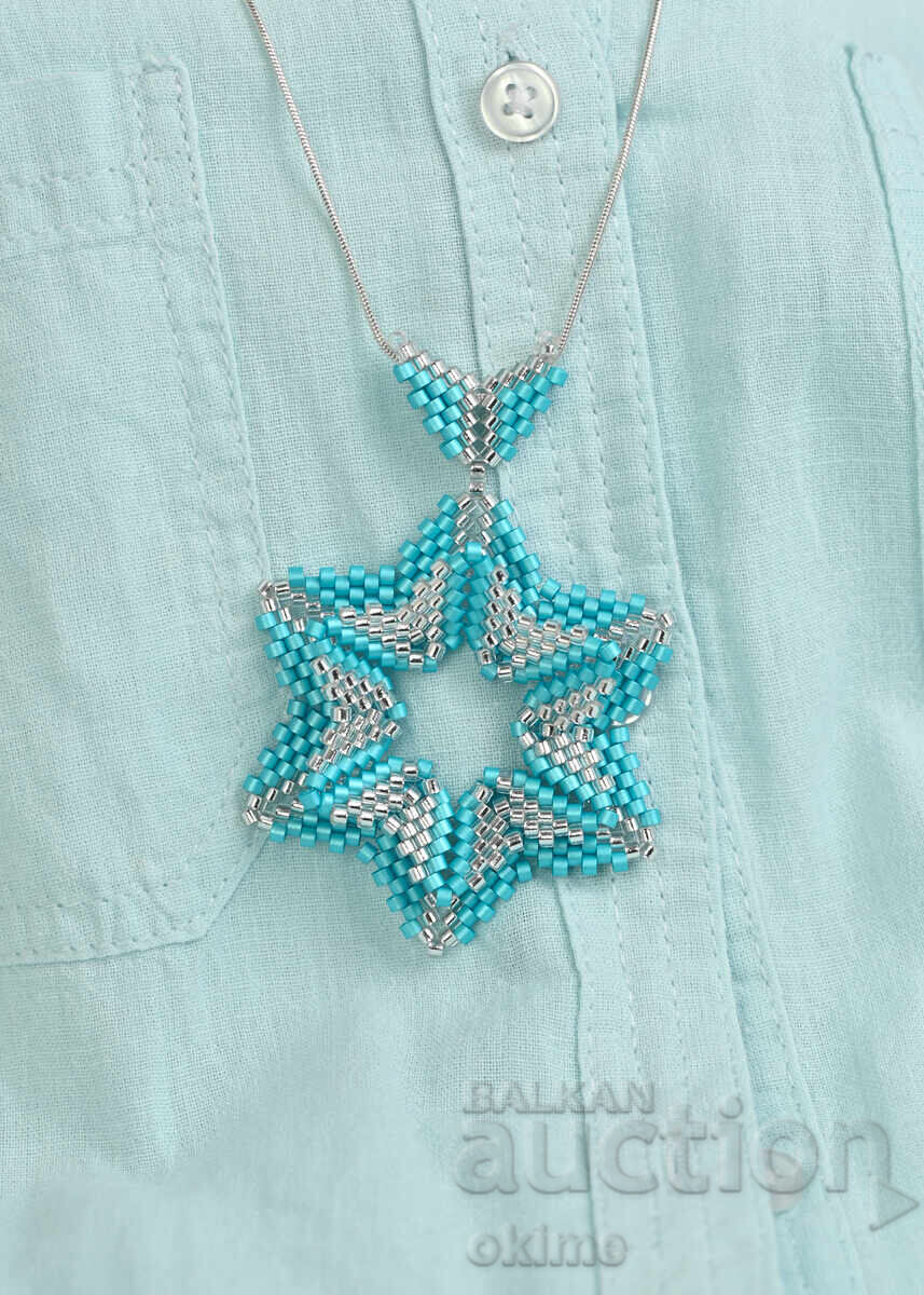 Δημοπρασία Κολιέ με αστέρι σε τυρκουάζ και ασημί