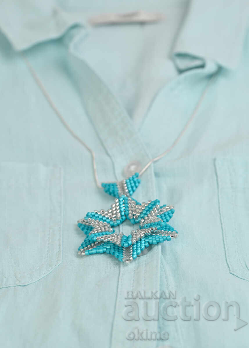 Παράδοση Κολιέ με αστέρι σε τυρκουάζ και ασημί