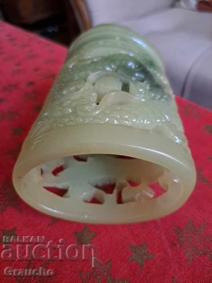 Lighthouse imitation jade with electric candle - 5