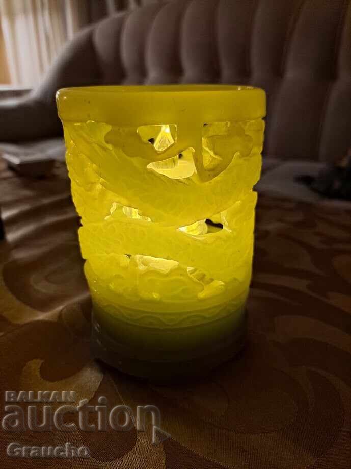 Lighthouse imitation jade with electric candle - 7