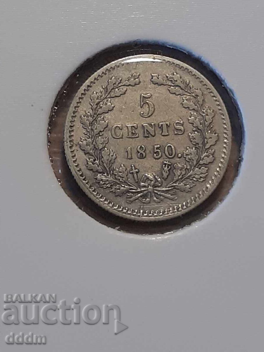 5 cenți Wilhelm 3 - Olanda 1850
