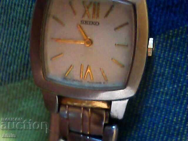 2 camere, Seiko placat cu aur vechi, funcționează, fără baterie, damasc - 6 2 camere, Seiko placat cu aur vechi, funcționează, fără baterie, damasc - 6