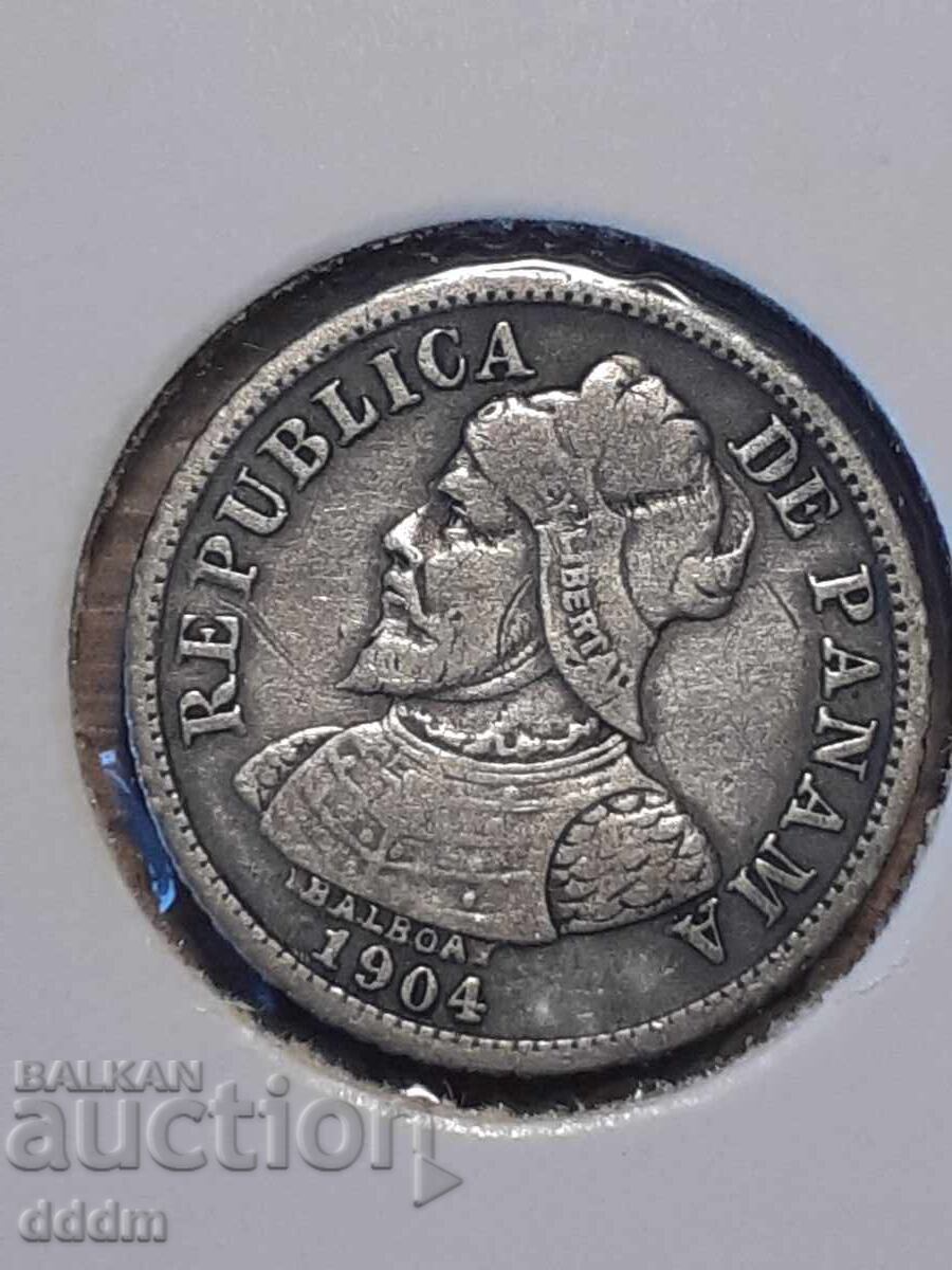 5 centesimos Panama - 1904 cu preț € 15.00 | 29.34 BGN 5 centesimos Panama - 1904 cu preț € 15.00 | 29.34 BGN