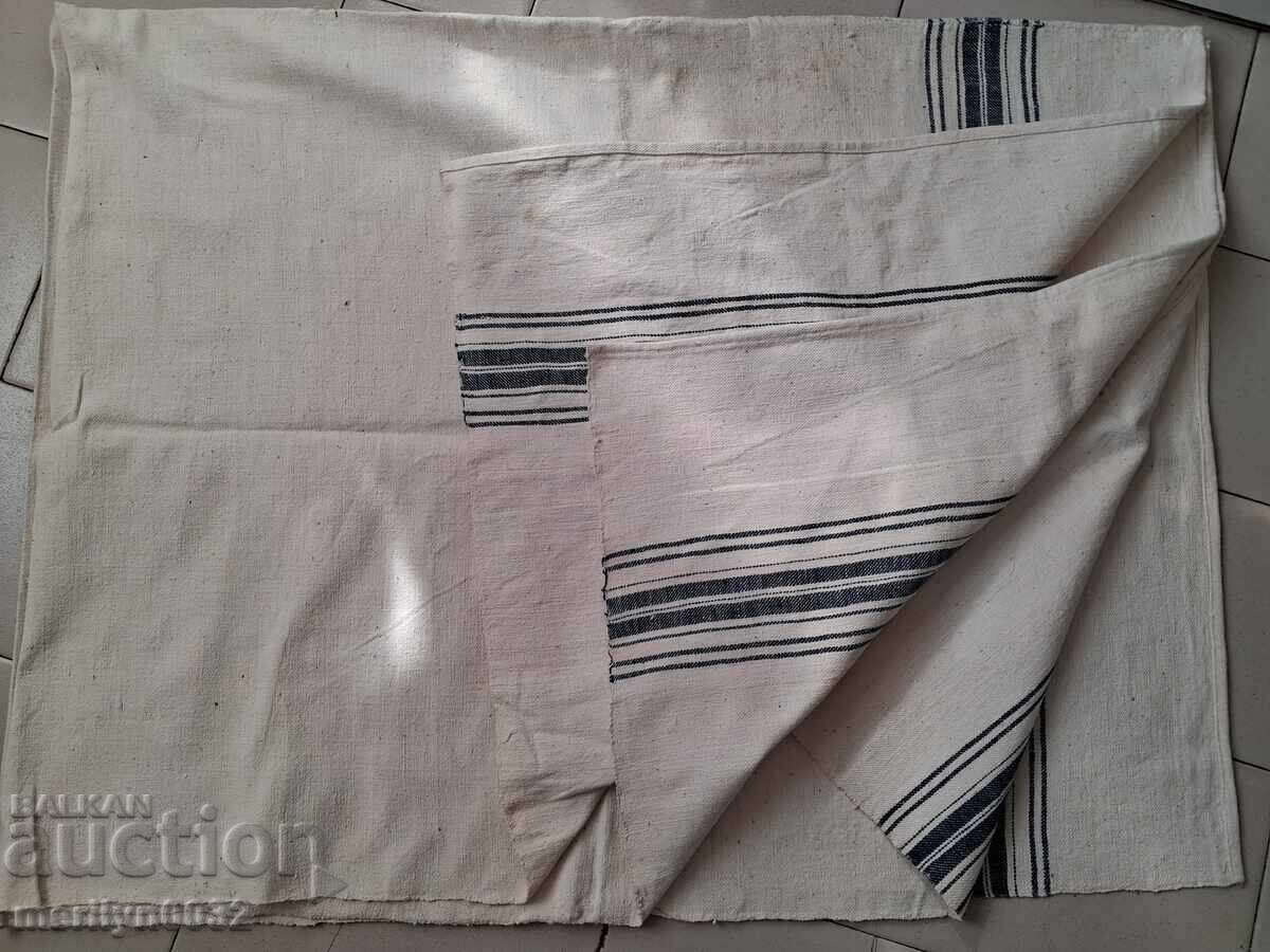 Cearșaf vechi țesut manual, fără dantelă, anii '30 - 7 Cearșaf vechi țesut manual, fără dantelă, anii '30 - 7