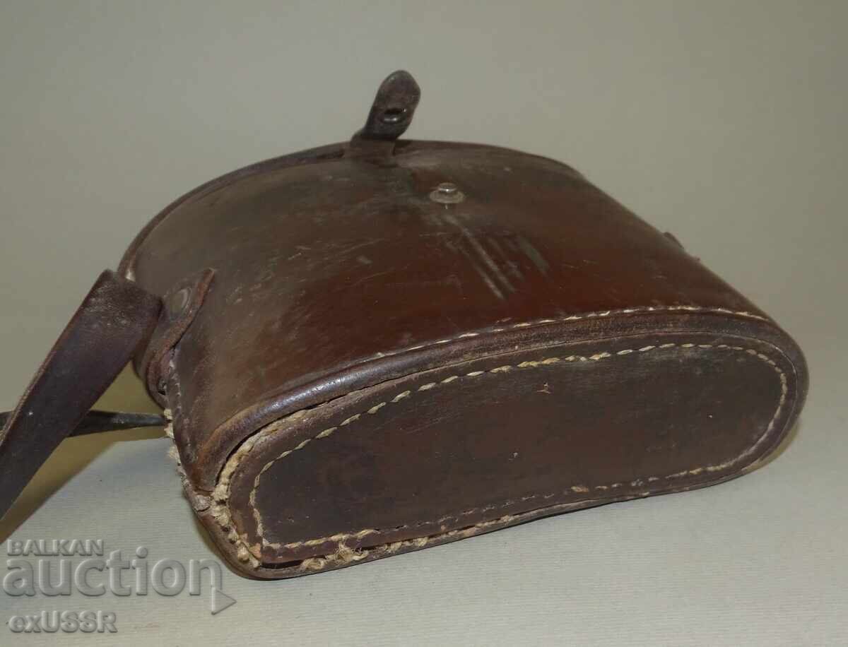 Old leather box case for binoculars - 7