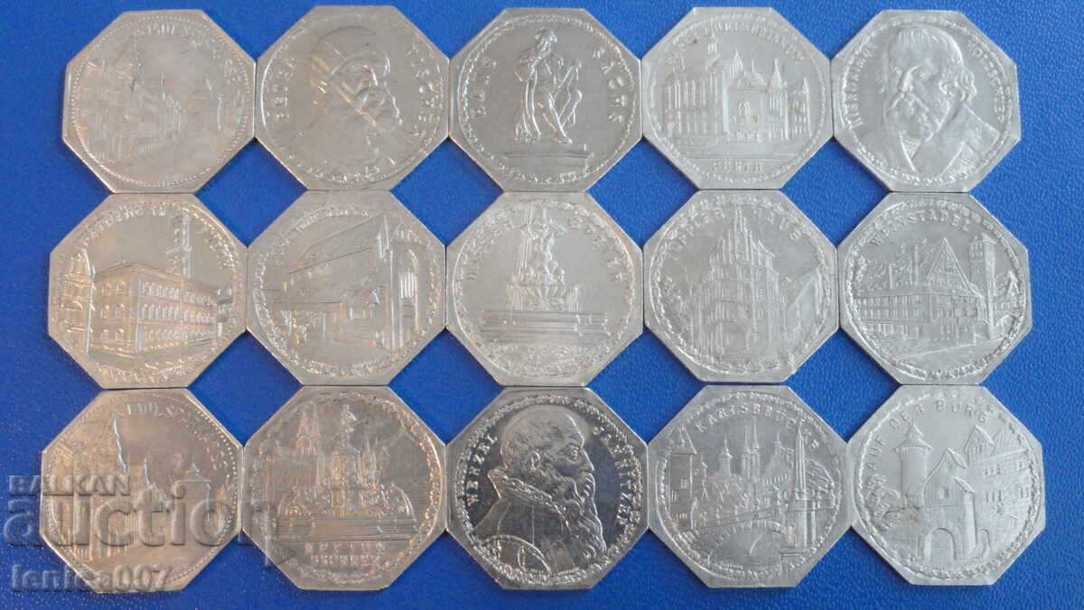 Licitație Germania (orașul Nürnberg) 1919 - 20 pfennig (notgeld) 15 buc