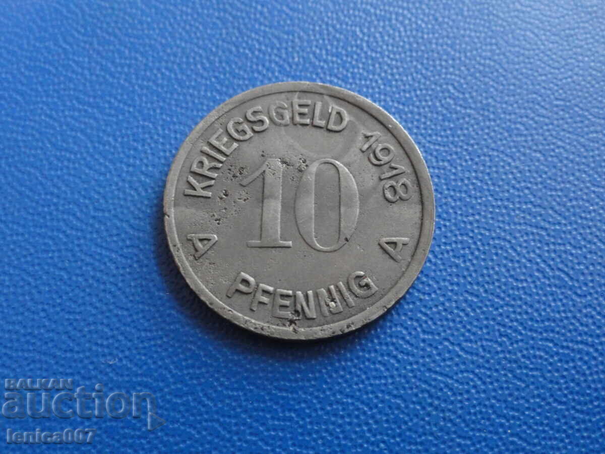 Livrarea Germania 1918 - 10 pfennig „Orașul Lüdenscheid” (notgeld)