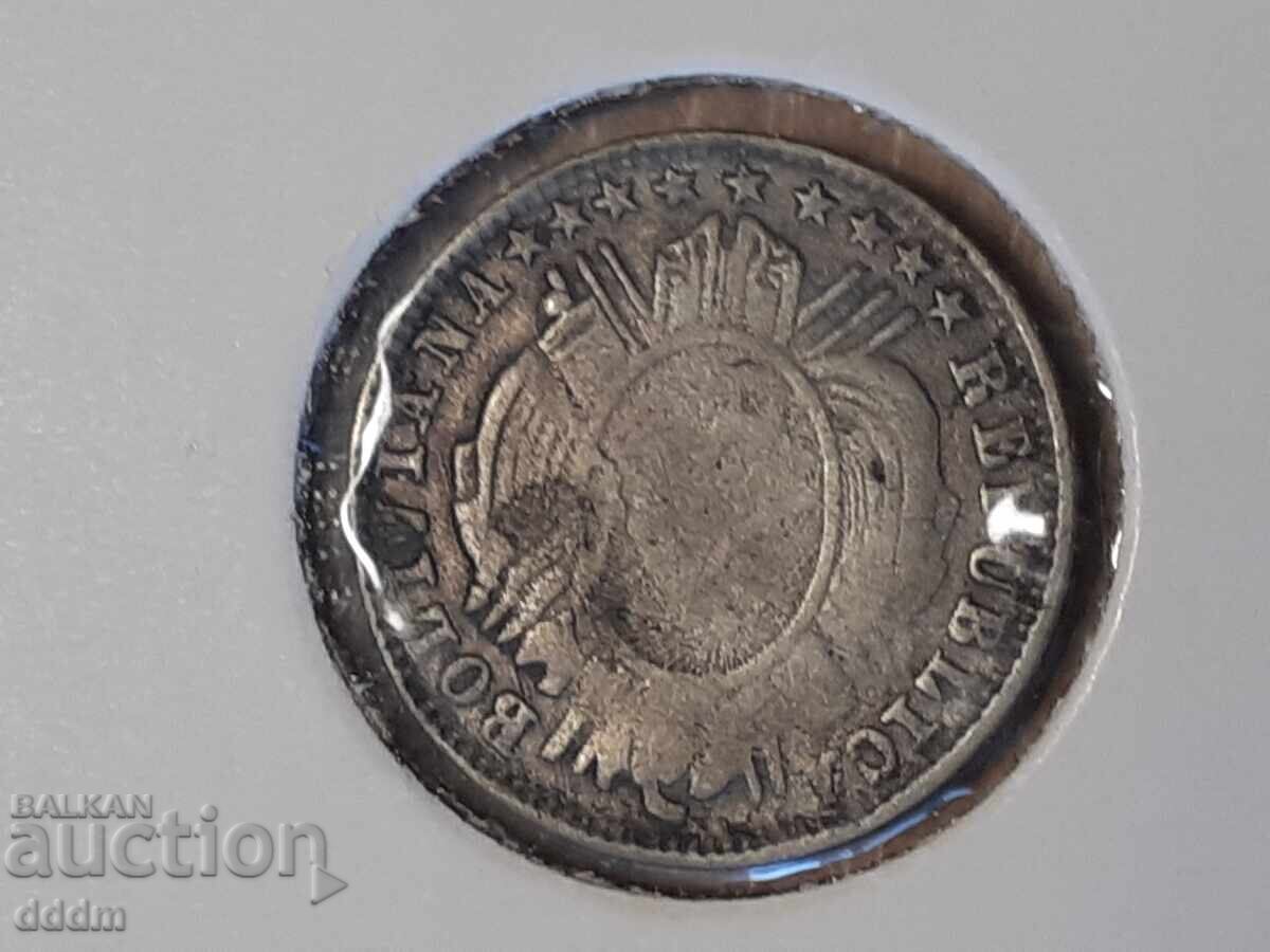 10 centavos, 1878 Bolivia cu preț € 15.00 | 29.34 BGN