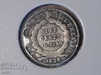 10 centavos, 1878 Bolivia