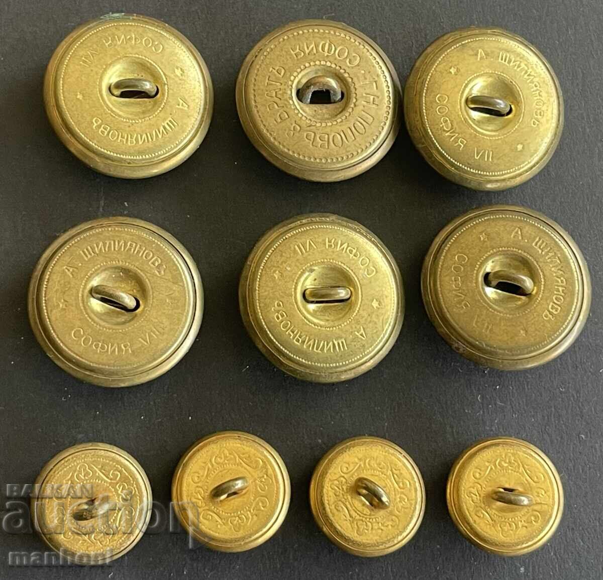 6380 Regatul Bulgariei lot de 6 nasturi mari și 4 mici para cu preț € 30.00 | 58.67 BGN