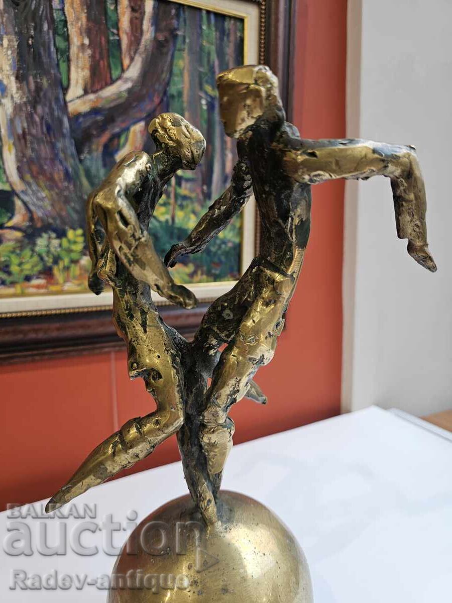 Licitație Sculptură Stefan Nachkov bronz fotbaliști sport fotbal SUA 94