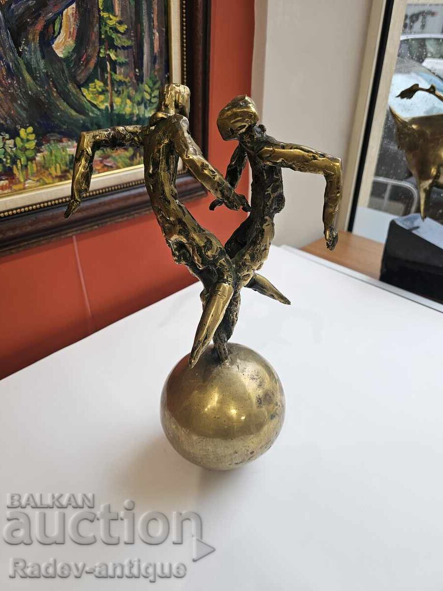 Sculptură Stefan Nachkov bronz fotbaliști sport fotbal SUA 94 - 5