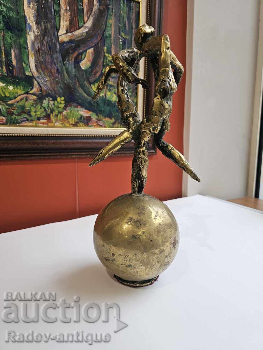 Sculptură Stefan Nachkov bronz fotbaliști sport fotbal SUA 94