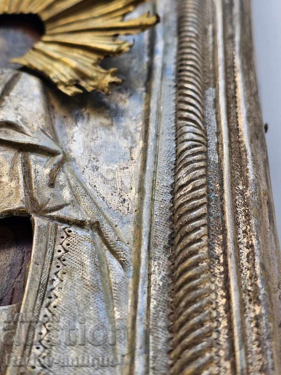 Licitație Veche icoană ortodoxă rusă din secolul al XIX-lea Maica Domnului cu Pruncul