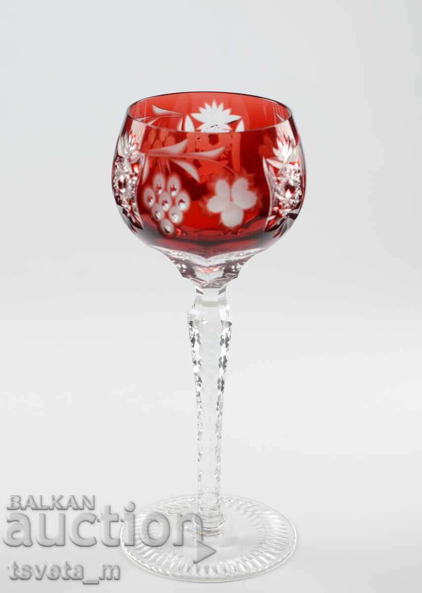 Винтидж чаша за вино Ajka Crystal рязан кристал Унгария с цена € 20.00 | 39.12 лв.