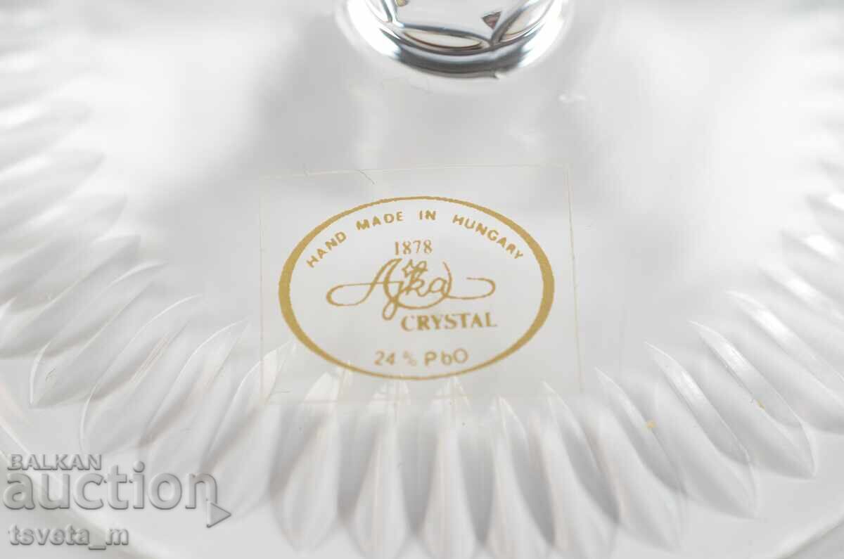 Винтидж чаша за вино Ajka Crystal рязан кристал Унгария - 5