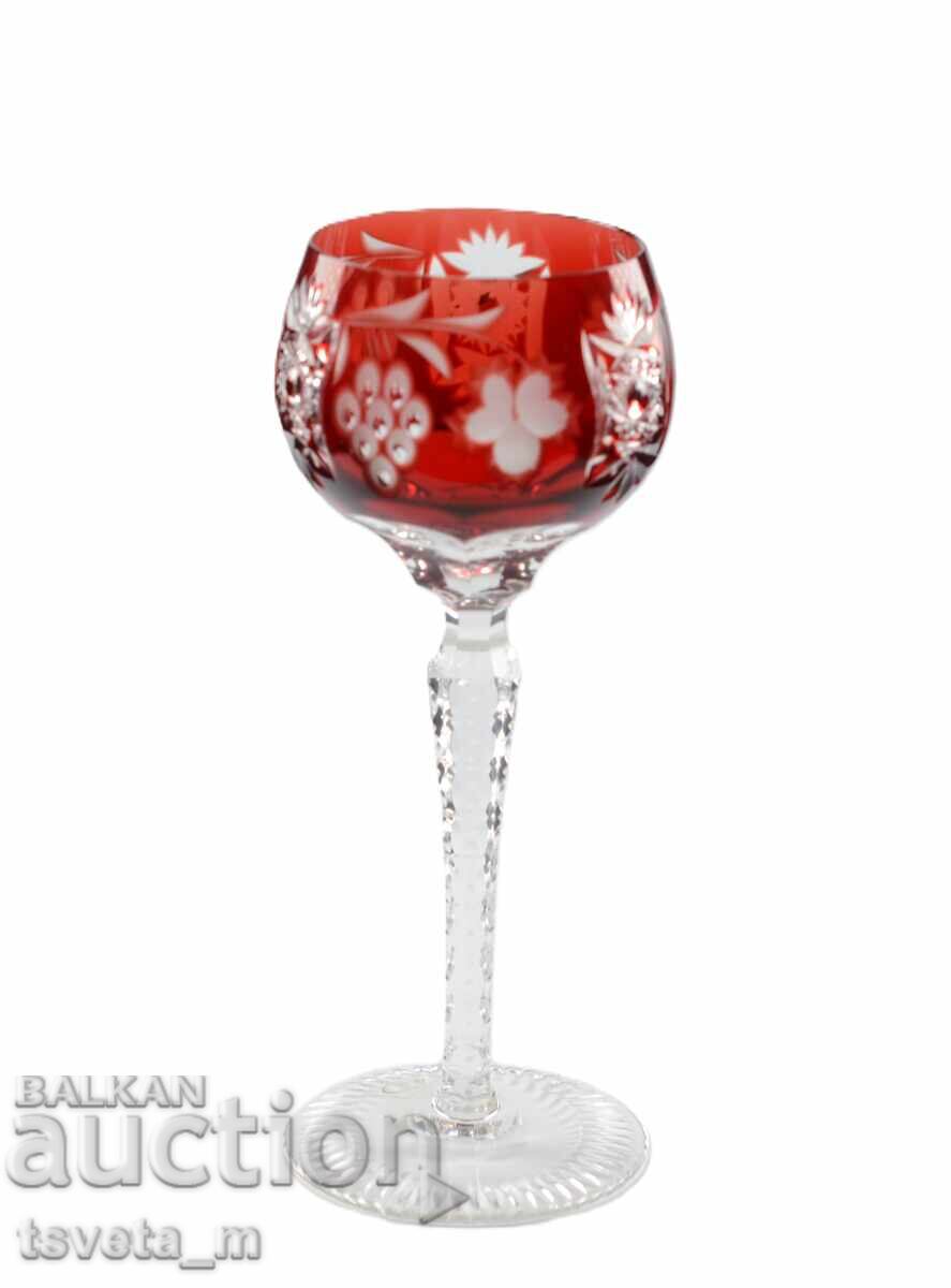 Винтидж чаша за вино Ajka Crystal рязан кристал Унгария