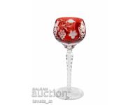 Vintage Ajka Crystal wine glass cut crystal Hungary