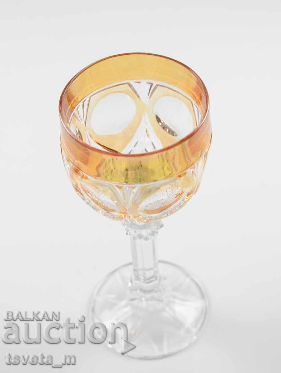 Παράδοση Βίντατζ ποτήρι κρασιού χειροποίητο κομμένο κρύσταλλο Γερμανία Παράδοση Βίντατζ ποτήρι κρασιού χειροποίητο κομμένο κρύσταλλο Γερμανία