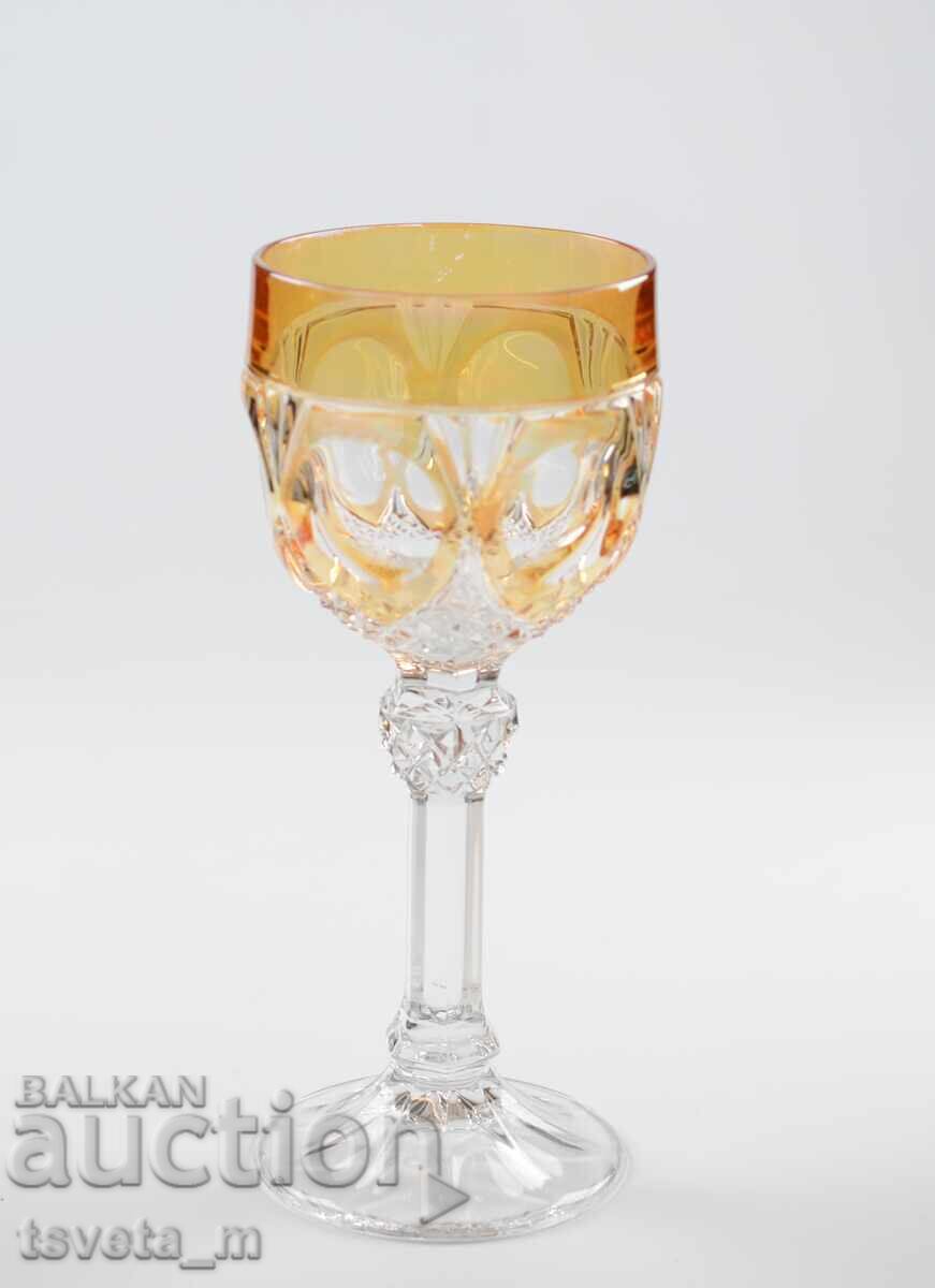 Βίντατζ ποτήρι κρασιού χειροποίητο κομμένο κρύσταλλο Γερμανία Βίντατζ ποτήρι κρασιού χειροποίητο κομμένο κρύσταλλο Γερμανία