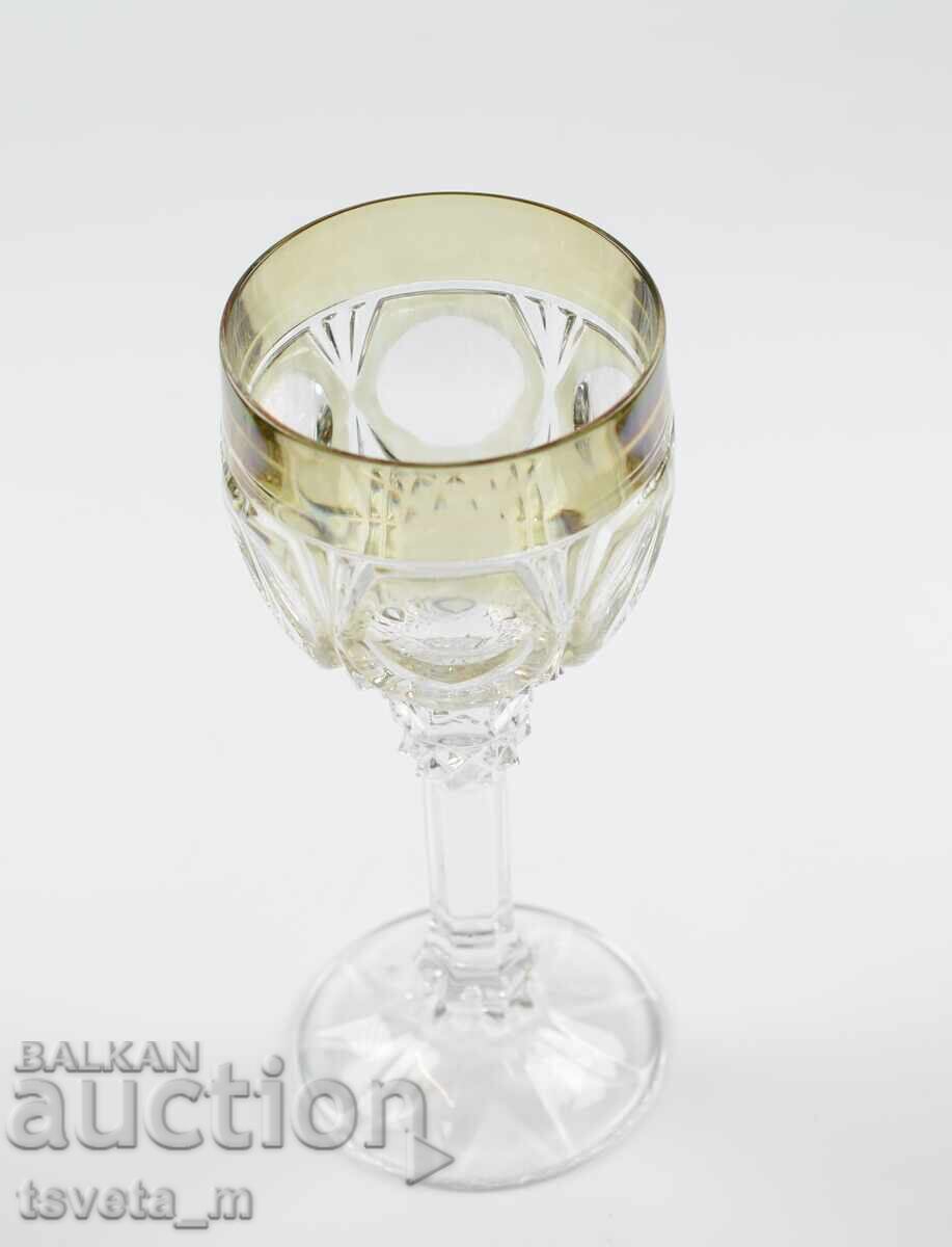 Аукцион Винтидж чаша за вино ръчно рязан кристал Германия