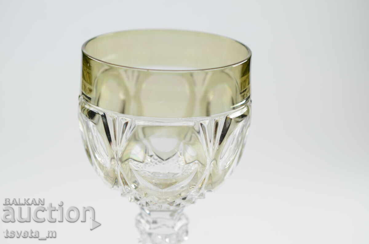 Доставка на Винтидж чаша за вино ръчно рязан кристал Германия