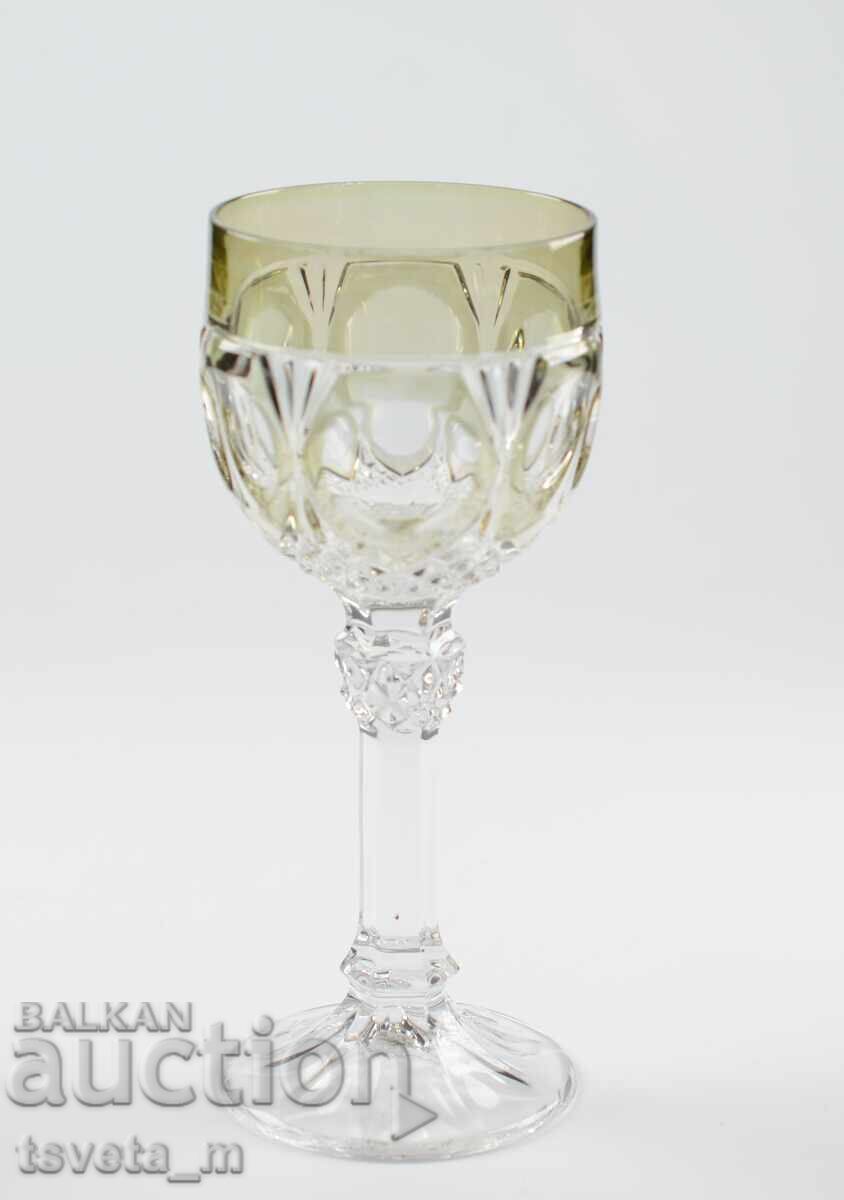 Винтидж чаша за вино ръчно рязан кристал Германия