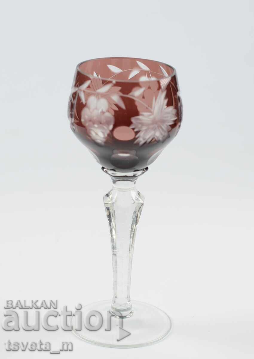 Винтидж чаша за аперитив Ajka Crystal рязан кристал Унгария с цена € 20.00 | 39.12 лв.