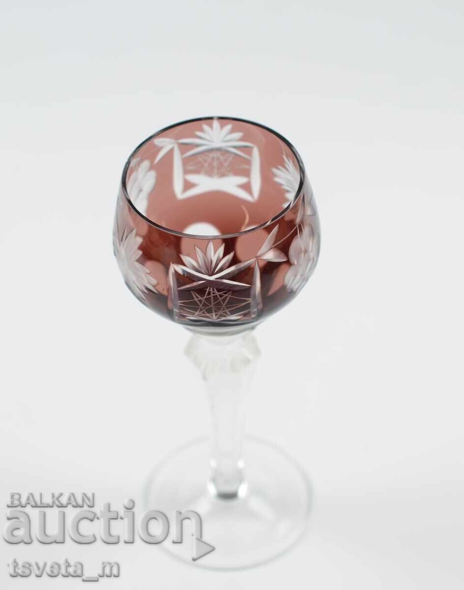 Аукцион Винтидж чаша за аперитив Ajka Crystal рязан кристал Унгария