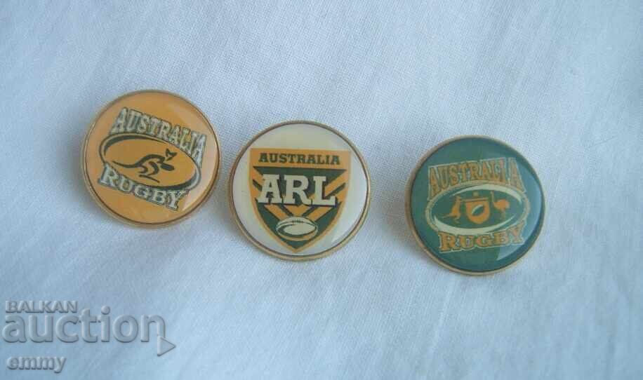 Insignă sport - Federația de Rugby a Australiei - 3 bucăți