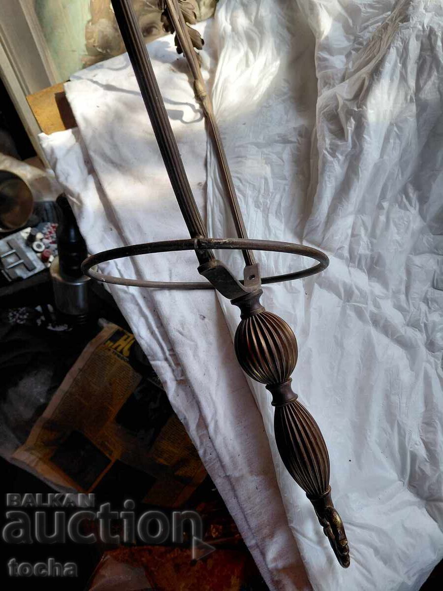 Suport de bronz pentru abajur de la lampă veche - 6