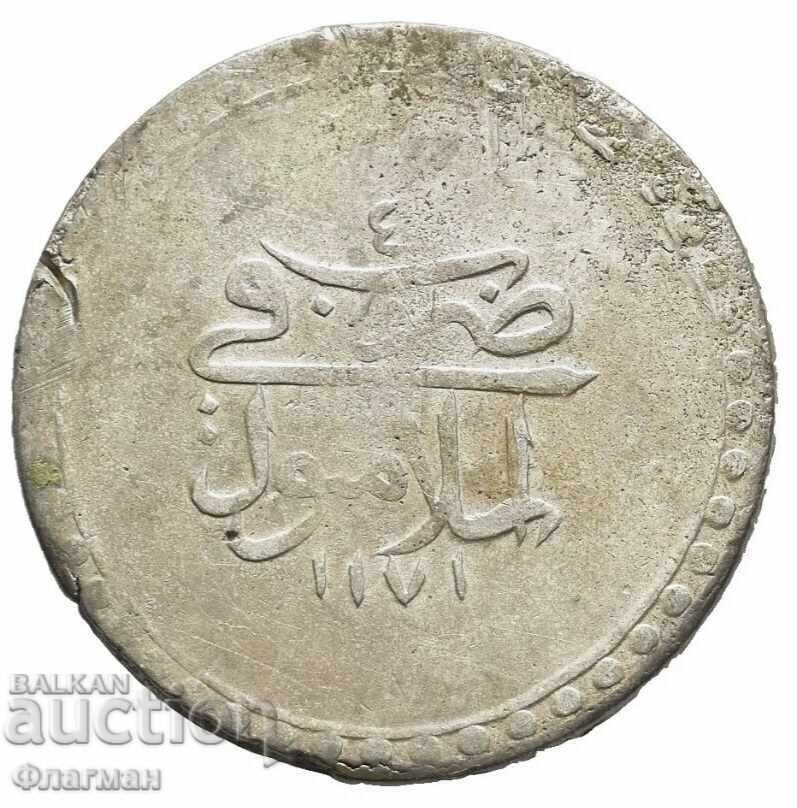 Turcia 1 Kuruș 1171/4 AH Mustafa III Turcia 1 Kuruș 1171/4 AH Mustafa III