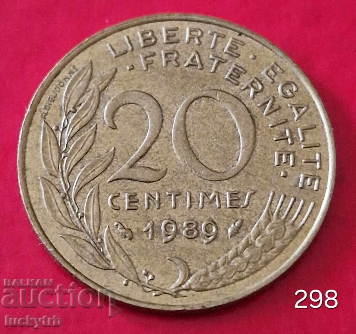20 centimes 1989 - France