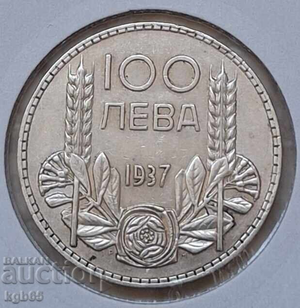 100 leva 1937. Monedă excelentă. Gl-1