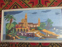 HAND-SEWN PICTURE ON PANAMA CANVAS - EARLY SOCIALIST