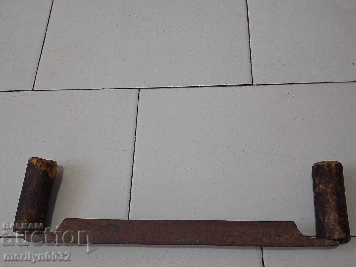 Стар кован рукан инструмент ковано желязо ренде дървения - 6