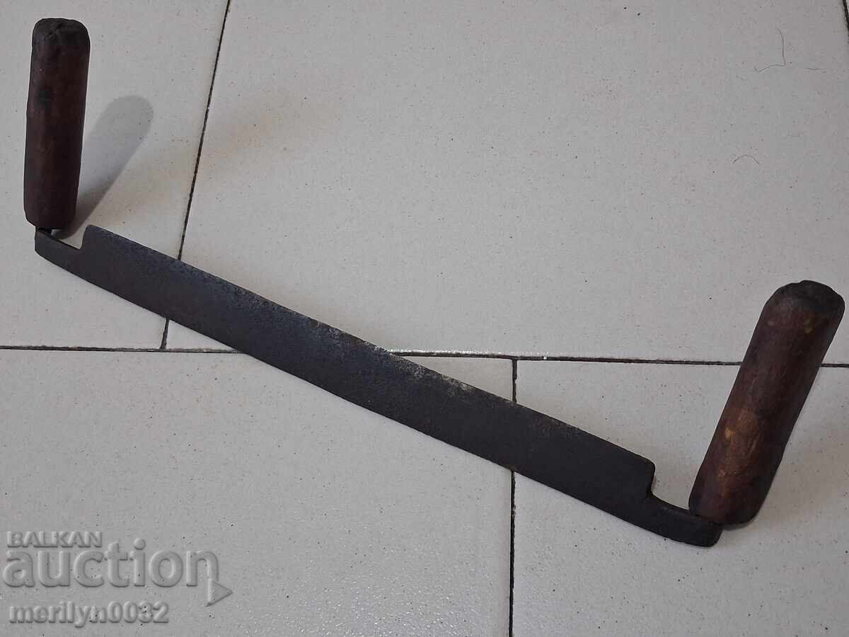 Vechi instrument de mână forjat, din fier forjat, din lemn - 6