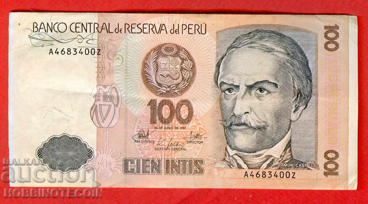 PERU PERU 100 Intis - numărul - numărul 1987 - A