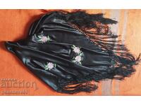 EȘARFĂ ETNICĂ - SATEN NEGRU