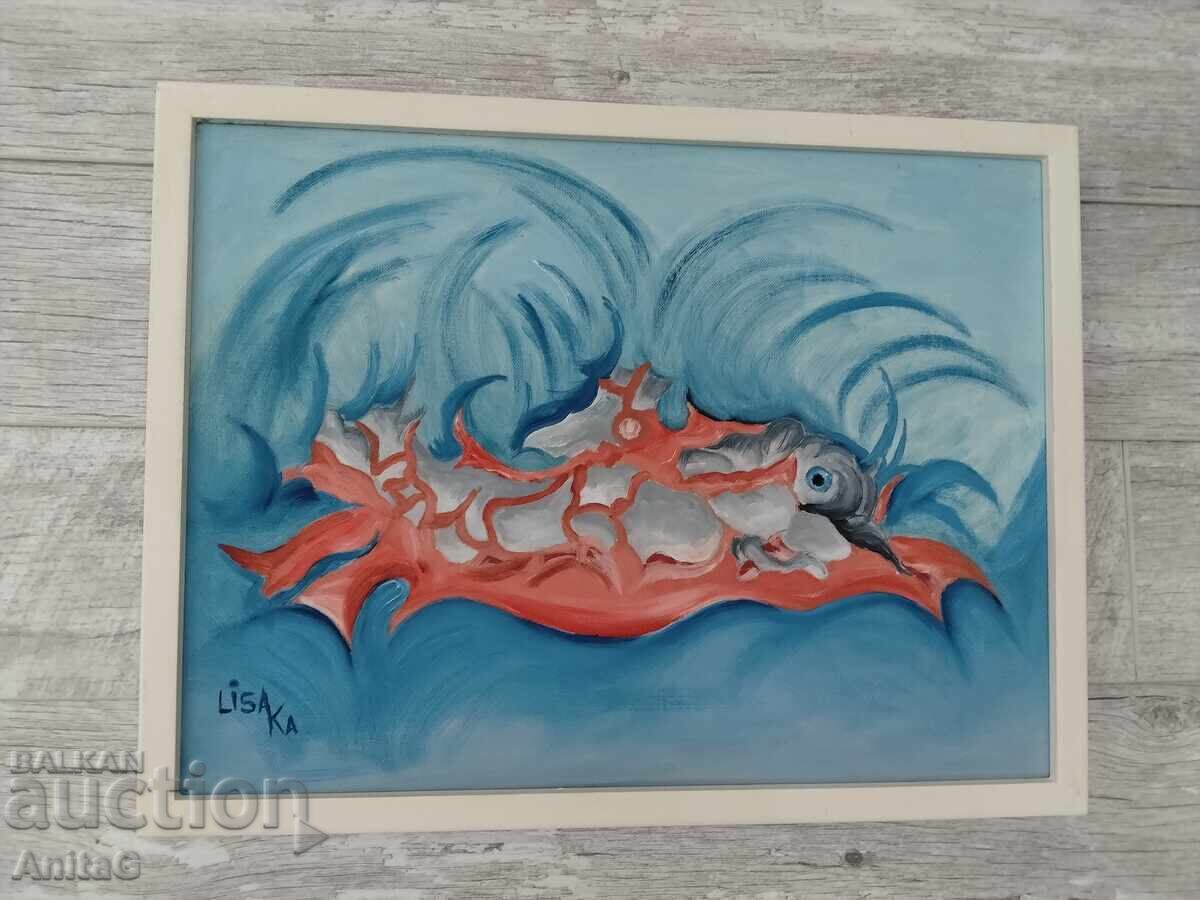 5 оригинални маслени картини „LISAKA“ 1988–1990 г - 5
