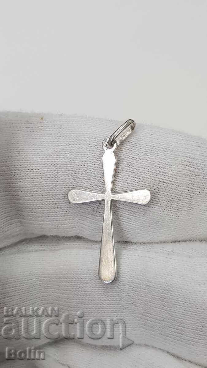 Elegant, delicat cruce argintie cu email - Europa - 5