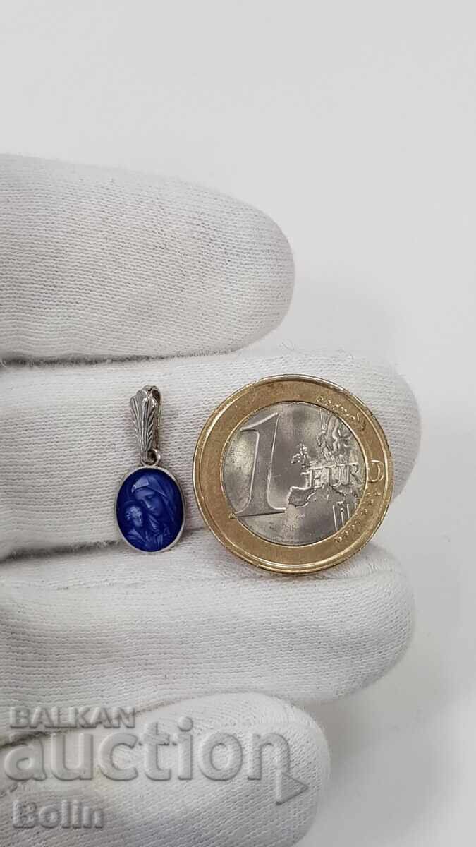 Κομψό, τρυφερό ασημένιο μενταγιόν, εικόνα Παναγίας - 6 Κομψό, τρυφερό ασημένιο μενταγιόν, εικόνα Παναγίας - 6