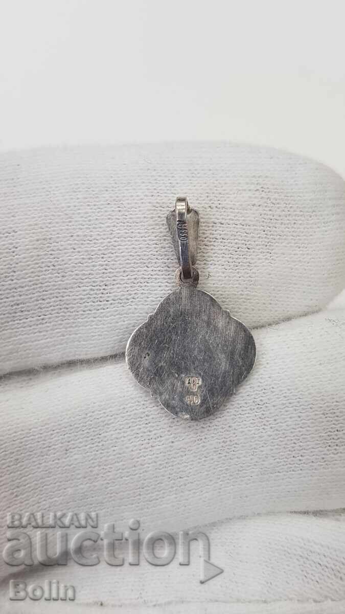 Auction  Elegant, delicate silver icon, Mother of God pendant
