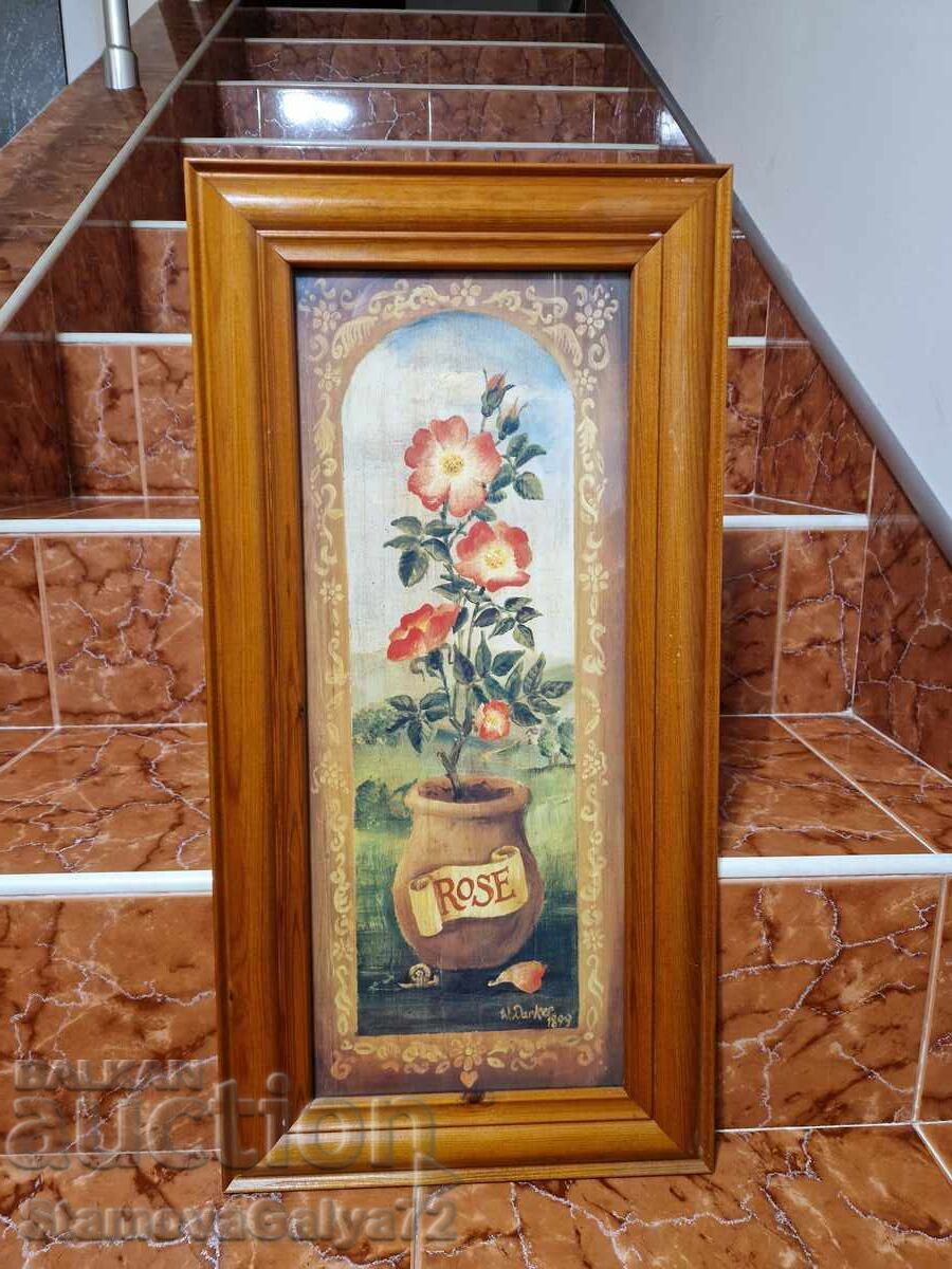 Unique antique master artist's oil painting plywood