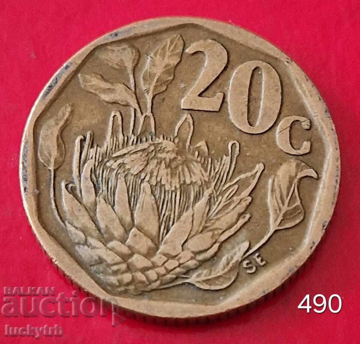 20 cenți 1992 - Africa de Sud